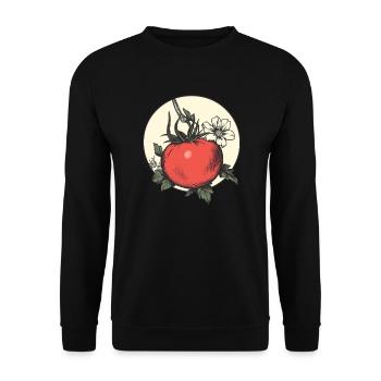 Aesthetic tomato with flower - Unisex Sweatshirt - black - Front - Alina (178cm) & Michal (187cm)