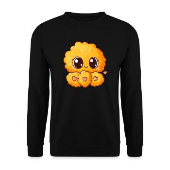 Chicken Nugget Freude - Unisex Pullover - Schwarz - Vorne - Alina (178cm) & Michal (187cm)