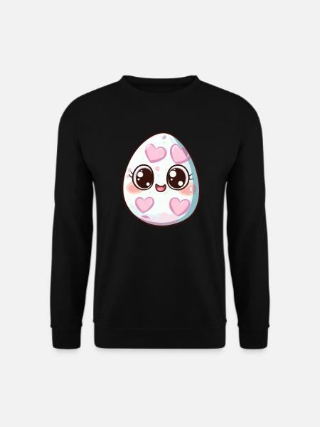 Sweet Egg with Hearts - Unisex Sweatshirt - black