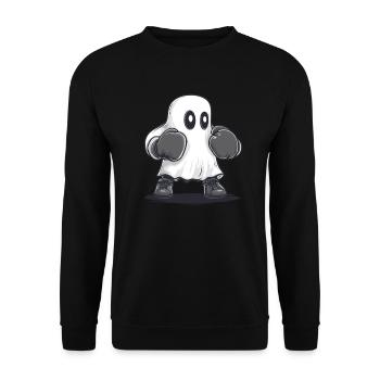 Boxender Geist - Unisex Pullover - Schwarz - Vorne - Alina (178cm) & Michal (187cm)