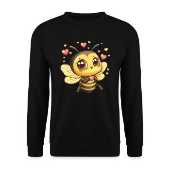 Cœur Abeille Amoureuse - Sweat-shirt Unisexe - noir - Devant - Alina (178cm) & Michal (187cm)