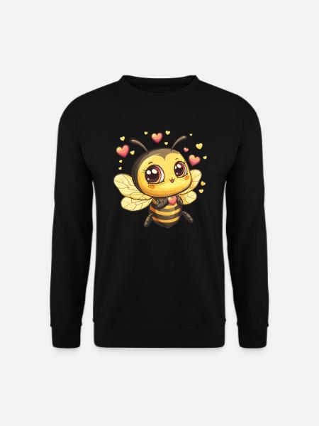 Verliebte Herz Biene - Unisex Pullover - Schwarz