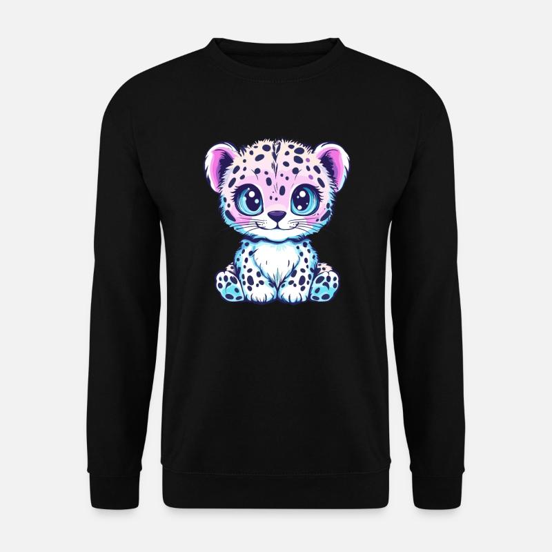 Pastel Leopard with Charm - Unisex Sweatshirt - black