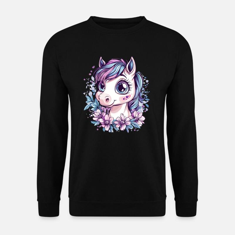 Bangs with flowers - Unisex Sweatshirt - black