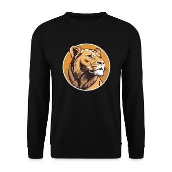 Fière lionne avec vue - Sweat-shirt Unisexe - noir - Devant - Alina (178cm) & Michal (187cm)