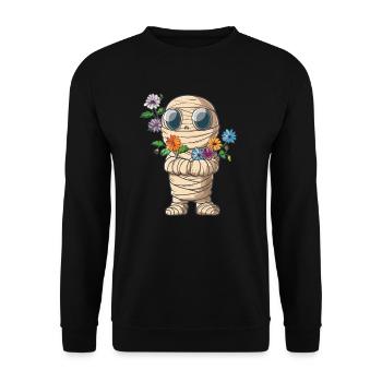 Momie avec des fleurs - Sweat-shirt Unisexe - noir - Devant - Alina (178cm) & Michal (187cm)