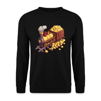 Goldzug Abenteuer - Unisex Pullover - Schwarz - Vorne - Alina (178cm) & Michal (187cm)