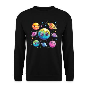 Amis colorés de la planète - Sweat-shirt Unisexe - noir - Devant - Alina (178cm) & Michal (187cm)