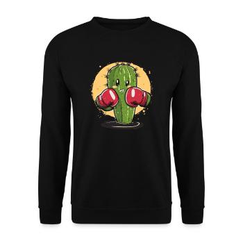 Box cactus with power - Unisex Sweatshirt - black - Front - Alina (178cm) & Michal (187cm)