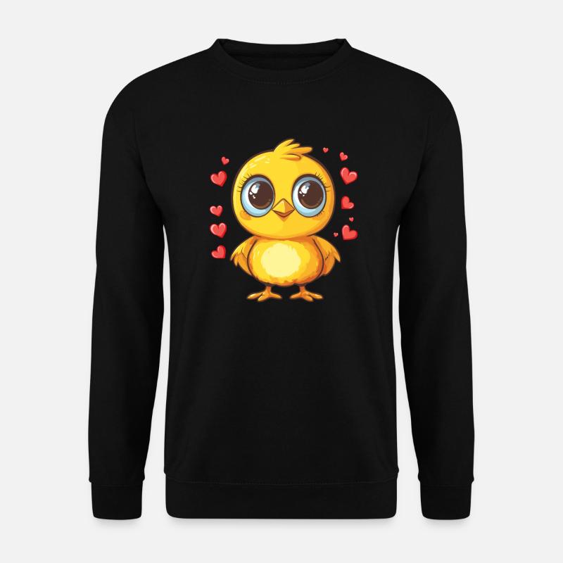 Chick with hearts - Unisex Sweatshirt - black