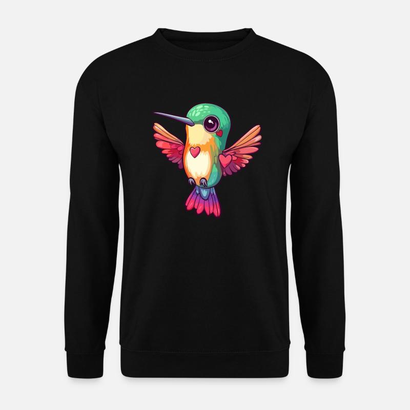 Kolibri mit Herzen - Unisex Pullover - Schwarz