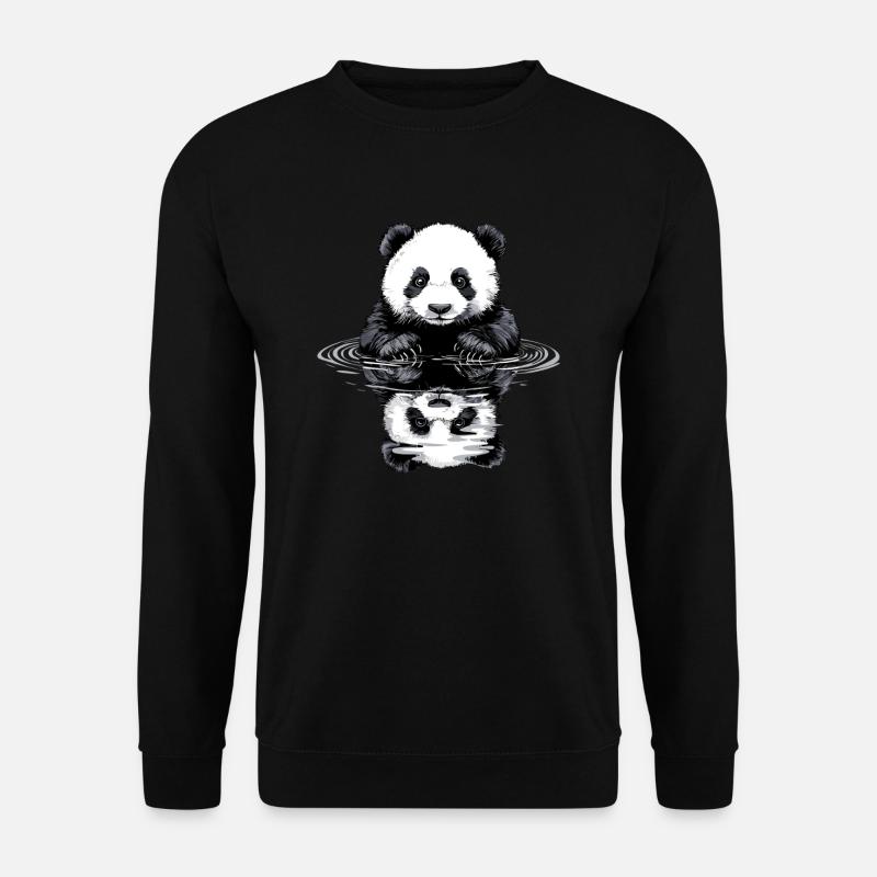 Panda with water reflection - Unisex Sweatshirt - black