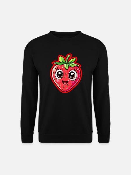 Happy Strawberry Face - Unisex Sweatshirt - black