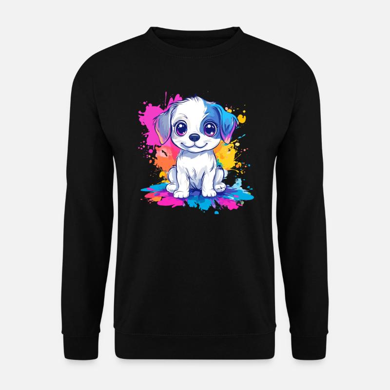Puppy on paint splash - Unisex Sweatshirt - black