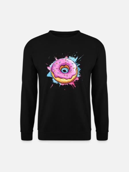 Donut mit pinker Glasur - Unisex Pullover - Schwarz