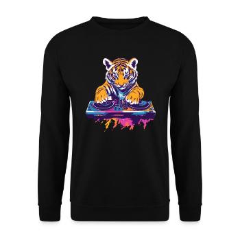 Tigerbaby en tant que DJ - Sweat-shirt Unisexe - noir - Devant - Alina (178cm) & Michal (187cm)