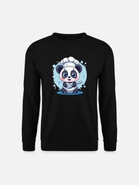 Panda with chef's hat - Unisex Sweatshirt - black