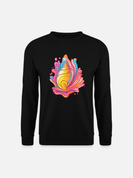Bunte Muschel im Splash - Unisex Pullover - Schwarz