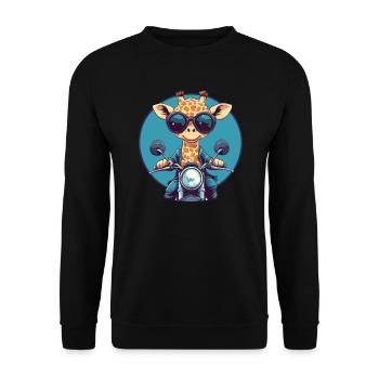 Giraffe with sunglasses - Unisex Sweatshirt - black - Front - Alina (178cm) & Michal (187cm)