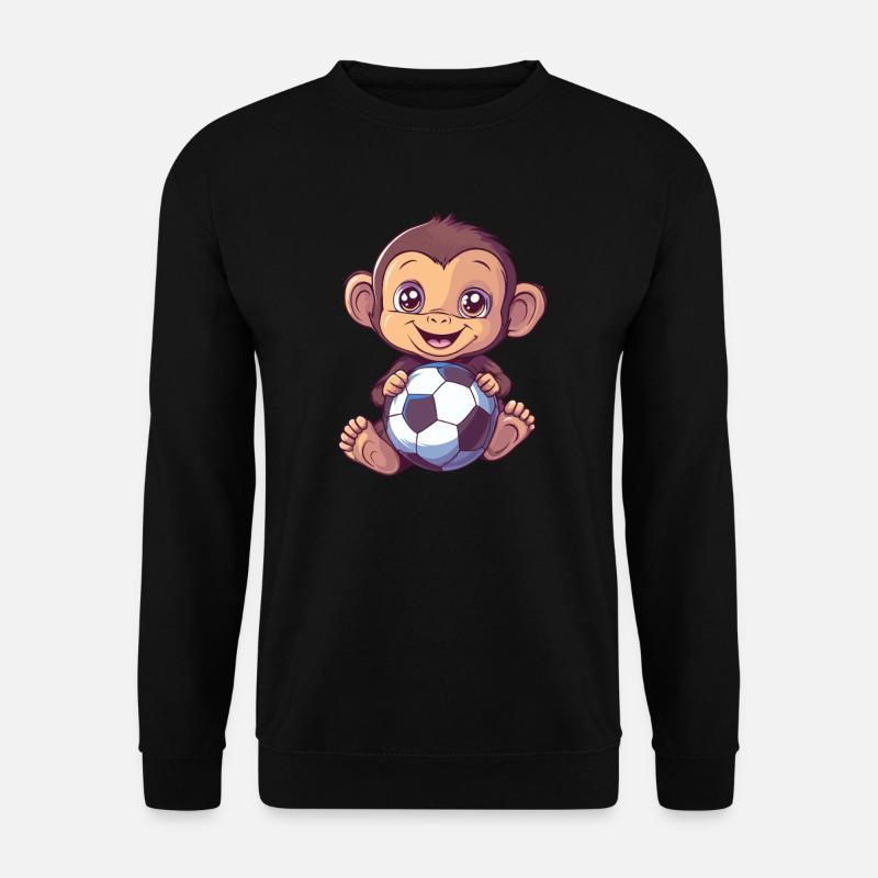 Monkey with soccer ball - Unisex Sweatshirt - black