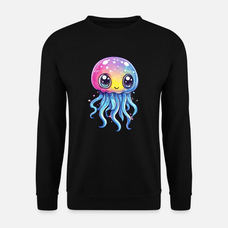 Regenbogen-Qualle - Unisex Pullover - Schwarz