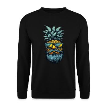 Pineapple with beard - Unisex Sweatshirt - black - Front - Alina (178cm) & Michal (187cm)
