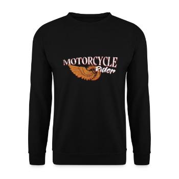 Motorcycle Rider - Unisex Pullover - Schwarz - Vorne - Alina (178cm) & Michal (187cm)