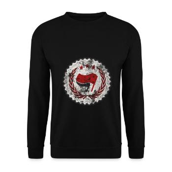 ANTIFA FCK FASCISM - Unisex Pullover - Schwarz - Vorne - Alina (178cm) & Michal (187cm)