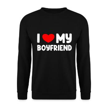 I Love My Boyfriend - Unisex Sweatshirt - black - Front - Alina (178cm) & Michal (187cm)