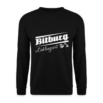 Bitburg - Lieblingsort mit Stadtnamen - Unisex Pullover - Schwarz - Vorne - Alina (178cm) & Michal (187cm)