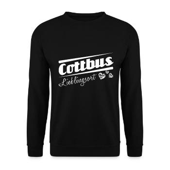 Cottbus - Lieblingsort mit Stadtnamen - Unisex Pullover - Schwarz - Vorne - Alina (178cm) & Michal (187cm)