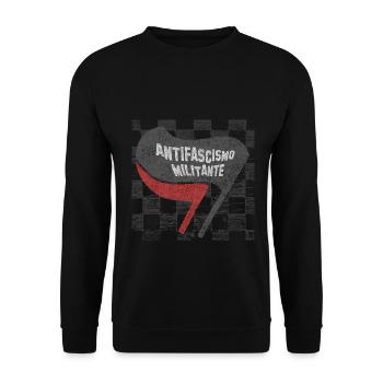 antifa antifascismo militante italien italy - Unisex Pullover - Schwarz - Vorne - Alina (178cm) & Michal (187cm)