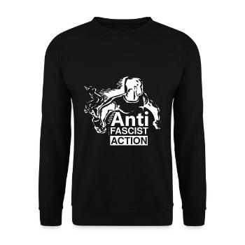 Action antifasciste, AFA I Antifa Royaume-Uni - Sweat-shirt Unisexe - noir - Devant - Alina (178cm) & Michal (187cm)