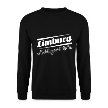 Limburg - Lieblingsort mit Stadtnamen - Unisex Pullover - Schwarz - Vorne - Alina (178cm) & Michal (187cm)