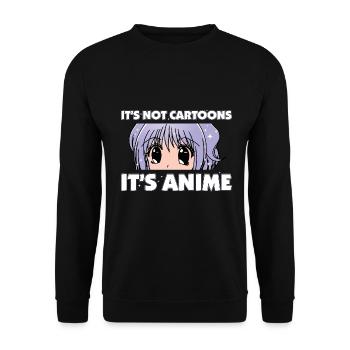 Anime Girl disant que ce n’est pas des dessins animés c’est Anime Lov - Sweat-shirt Unisexe - noir - Devant - Alina (178cm) & Michal (187cm)