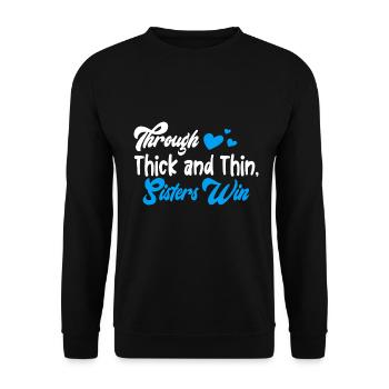 Être sœur à travers la sororité contre vents et marées - Sweat-shirt Unisexe - noir - Devant - Alina (178cm) & Michal (187cm)