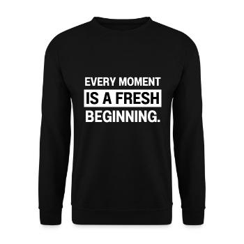 Chaque moment est un nouveau départ - Sweat-shirt Unisexe - noir - Devant - Alina (178cm) & Michal (187cm)