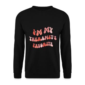Sarcastic Therapy Saying Humor Therapist - Unisex Sweatshirt - black - Front - Alina (178cm) & Michal (187cm)