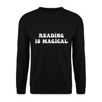 Reading Is Magical - Unisex Pullover - Schwarz - Vorne - Alina (178cm) & Michal (187cm)