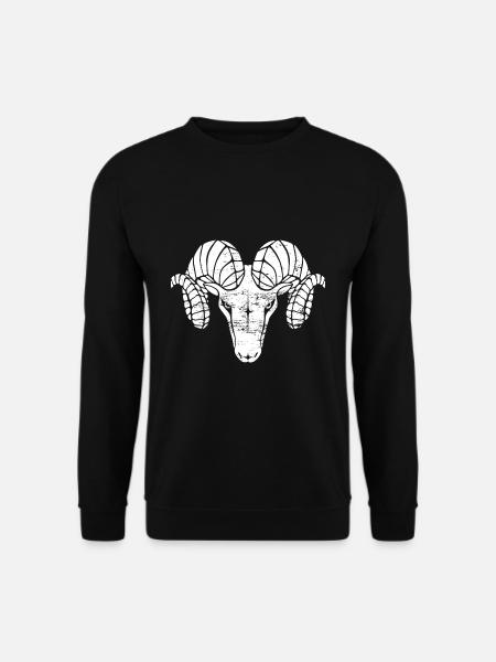 Widder used look - weiß - Unisex Pullover - Schwarz