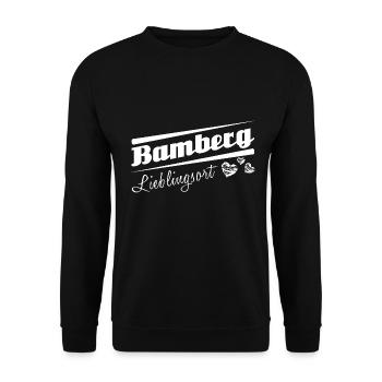 Bamberg - Lieblingsort mit Stadtnamen - Unisex Pullover - Schwarz - Vorne - Alina (178cm) & Michal (187cm)