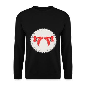 bunny high five highfive antifa links flagge rot - Unisex Pullover - Schwarz - Vorne - Alina (178cm) & Michal (187cm)