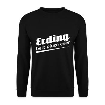 Erding - Stadt best place ever - Unisex Pullover - Schwarz - Vorne - Alina (178cm) & Michal (187cm)