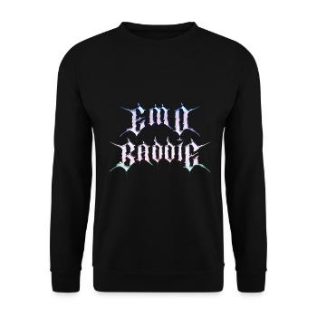 Emo Baddie! Emo Aesthetic Goth - Unisex Sweatshirt - black - Front - Alina (178cm) & Michal (187cm)