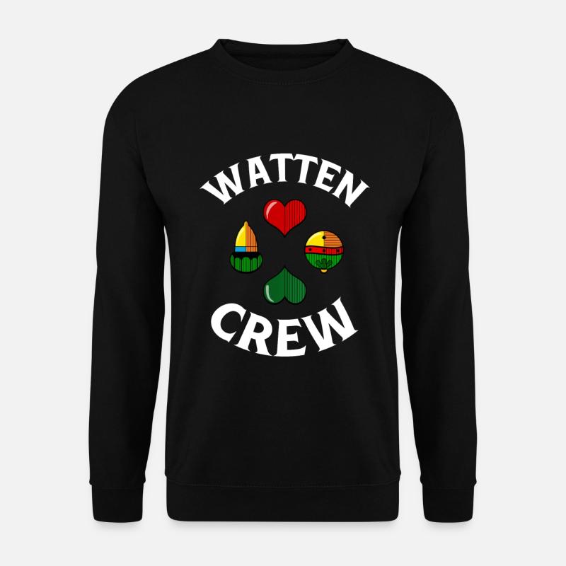 I LOVE WATTEN CREW Watteln HERZ Kartenspiel Karten - Unisex Pullover - Schwarz