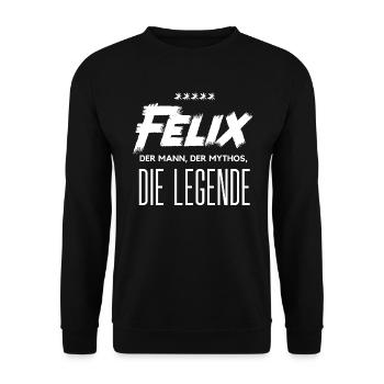 Felix shirt first name birthday gift idea - Unisex Sweatshirt - black - Front - Alina (178cm) & Michal (187cm)