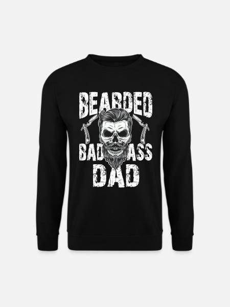 Bärtiger Papa Vollbart Totenkopf Barber Haare Bart - Unisex Pullover - Schwarz