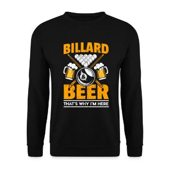 BILLARD BIER POOL SNOOKER SPIELER SPRUCH GESCHENK - Unisex Pullover - Schwarz - Vorne - Alina (178cm) & Michal (187cm)