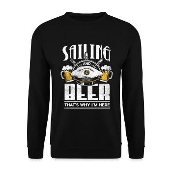 SAILING AND BEER FUNNY SAILOR SAILBOAT GIFT - Unisex Sweatshirt - black - Front - Alina (178cm) & Michal (187cm)