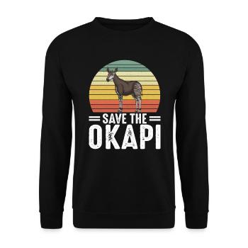 Okapi Giraffe Africa Safari Zebra Wild Animals - Unisex Sweatshirt - black - Front - Alina (178cm) & Michal (187cm)